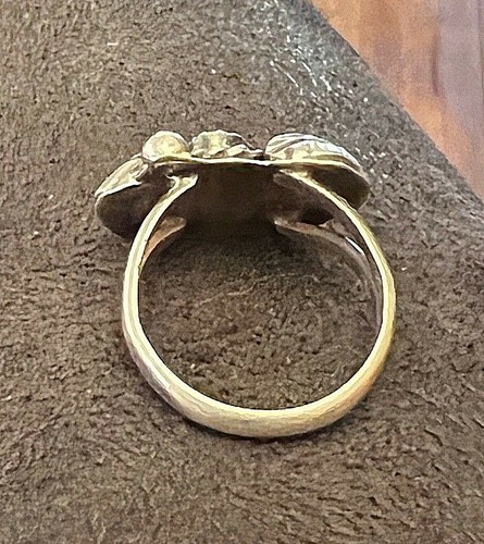 Vintage Sterling Silver Coral Ring Southwestern Size 5 1/4 ๐ - Picture 6 of 6