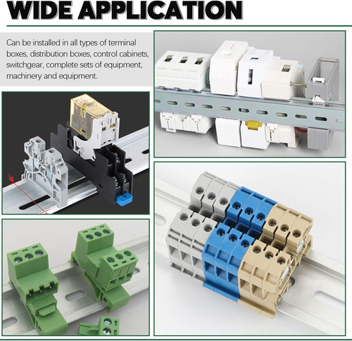 Keadic 15Pcs DIN Rail Slotted Aluminum Assortment Kit, 9.8 Inches Long 35Mm Wide - Picture 2 of 12