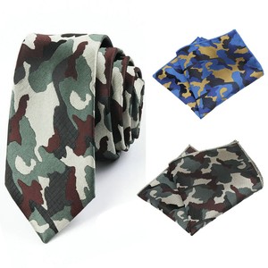 Men-s-Blue-Green-Camouflage-Necktie-Tie-Pocket-Square-Handkerchief-Set-Lot-YF003