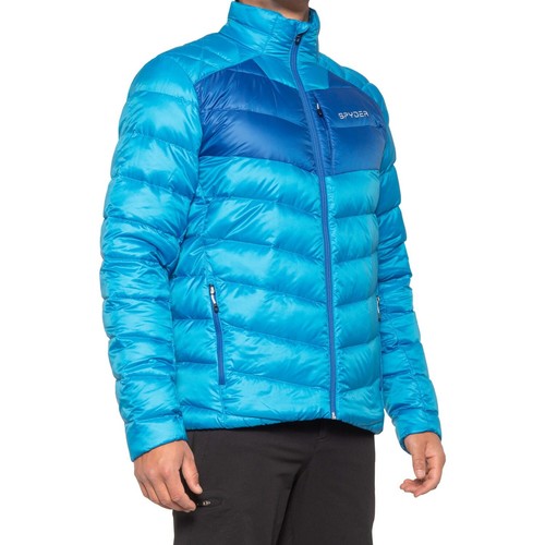 Men's Spyder Timeless Down Jacket Lagoon Size Medium M - Picture 1 of 2