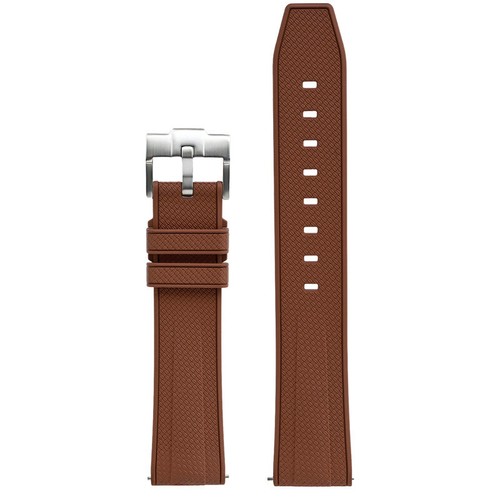 FKM Rubber Quick Release Watch Band Strap with Brushed Silver Buckle 22mm - Picture 24 of 30