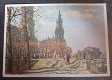 art postcard Dresden auf der bruhlschen terrasse Germany Fritz Beckert vtg unpos