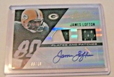 JAMES LOFTON 2013 ABSOLUTE 2-COLOR GAME USED DUAL JERSEY AUTO 09/10 SIGNED CARD