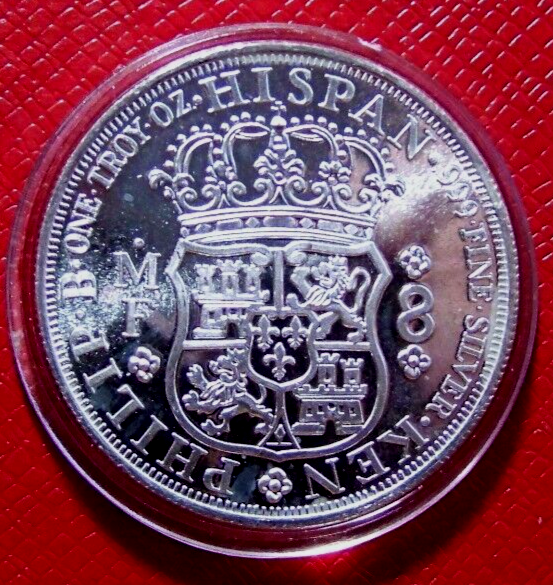 Vtraque Vnum Ken Philip Hispan 1734 Medal 1 Troy oz..999 Fine