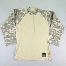 Potomac Field Gear Shirt Large Brown Camo 1/2 Zip Pullover Tactical Combat BDU ^