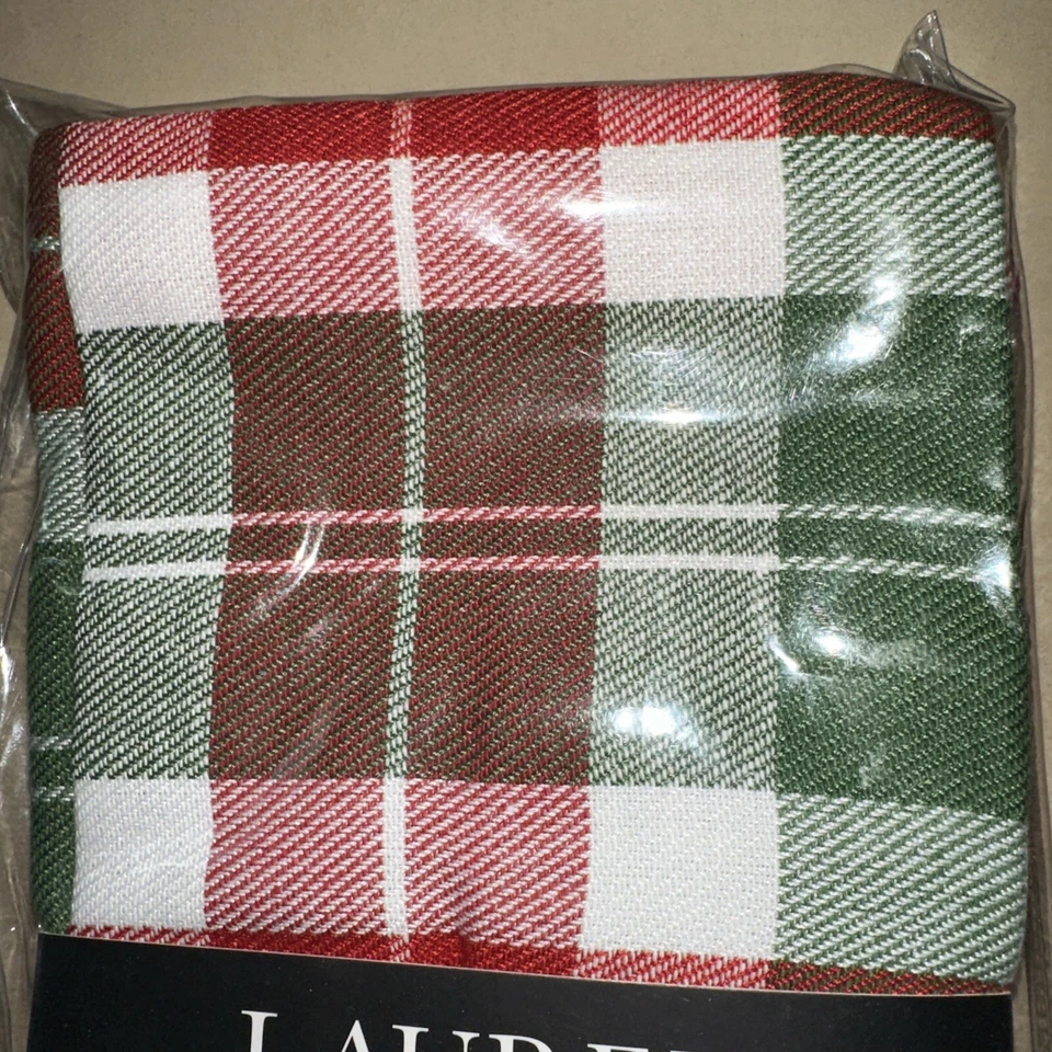 "Servilletas Ralph Lauren 4 piezas rojo/blanco/verde tartán a cuadros 20"" x 20"" nuevas en paquete" Foto 3 de 4