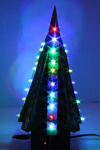 Tabletop Random Flashing Miniature Christmas Tree 12" x 6" 40 Multicolor LEDs - Picture 4 of 6