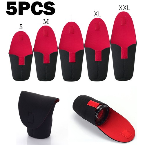 5 Sizes Neoprene DSLR Camera Lens Soft Protector Pouch Bag Case Set S M L XL XXL - Picture 4 of 13