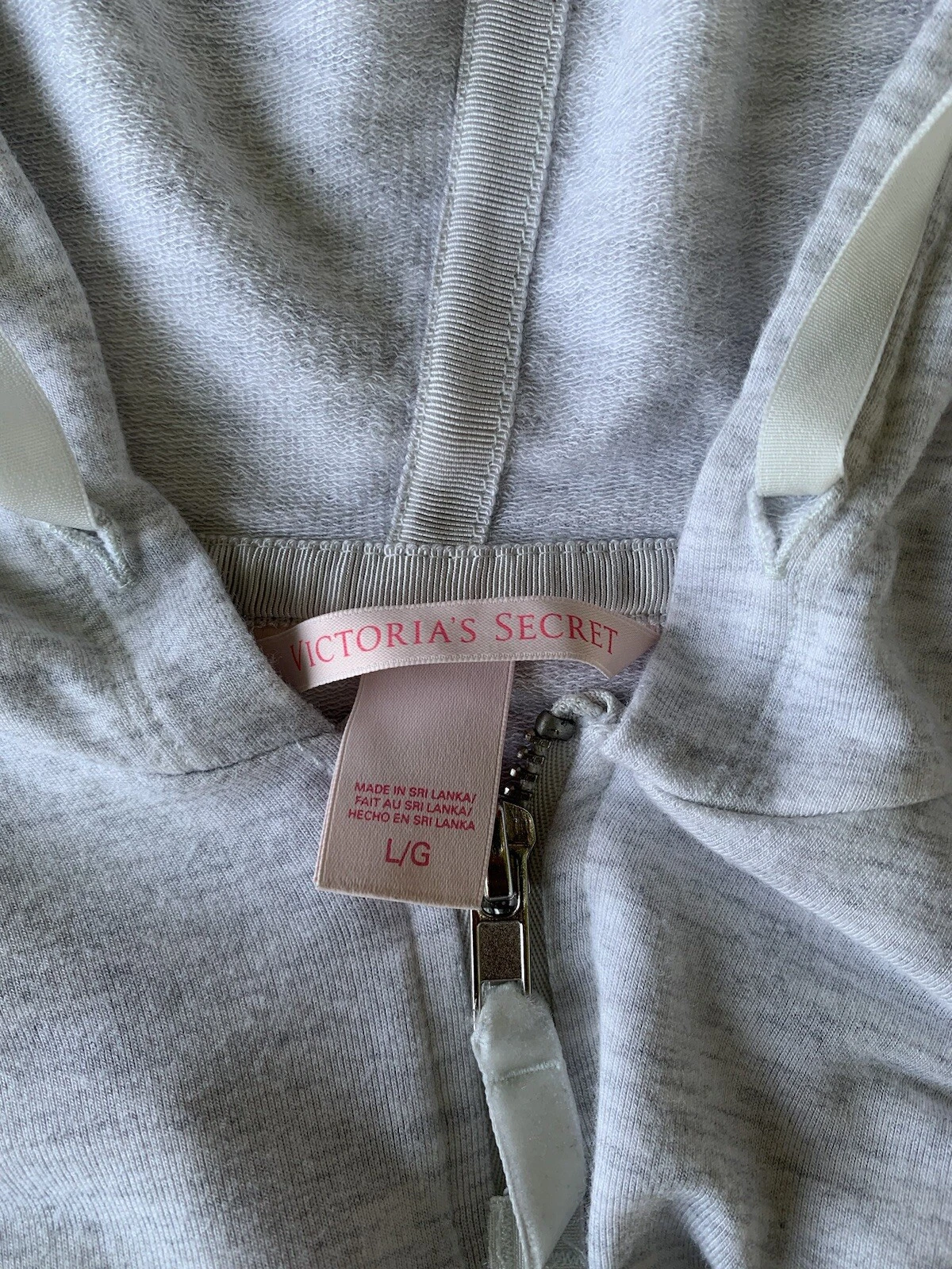 UNDERCOVER Felpa con cappuccio e zip Victoria's Secret Angel strass taglia large.