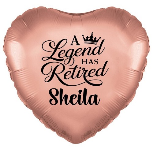 Personalised Retirement Balloon, 18" Round Heart Shape, Air Helium, Custom 074 - Picture 22 of 29