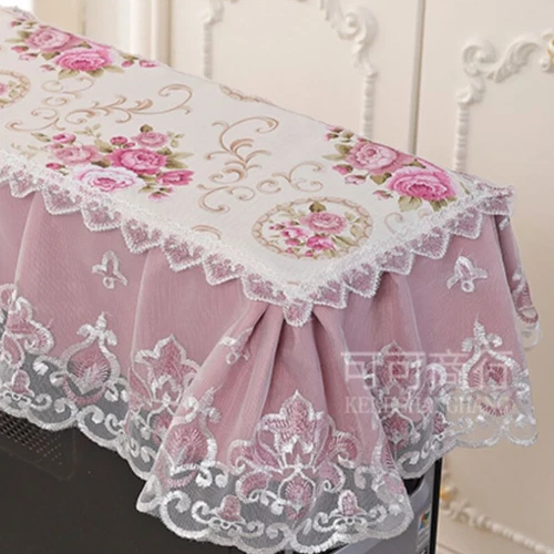 3pcs Dentelle Floral Broderie Housse Chiffon Moniteur Clavier Anti-poussières