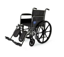Medline Comfort Driven Wheelchair with Full-length Arms and Elevating Leg Rests,