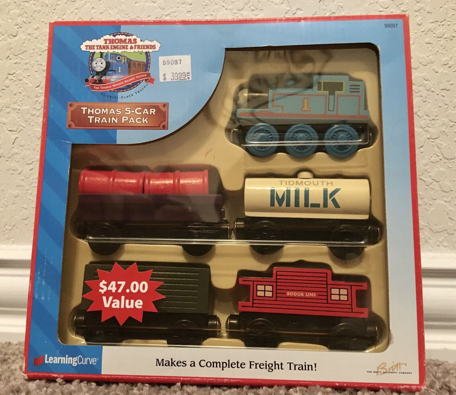 ✅ New! 1999 Learning Curve Wooden Thomas Train 5 Car Gift Pack! Sealed Vintage