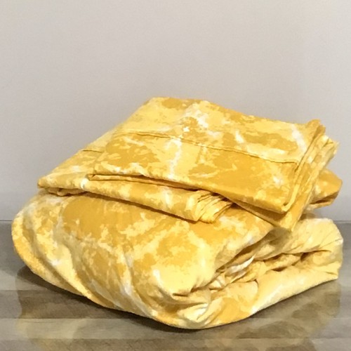 King Fitted Sheet with 2 Standard Pillowcases Cotton Yellow eBay