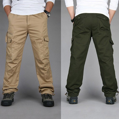 Mens Cargo Pants Work Pants Elastic Trousers Lightweight Combat 100% Cotton New - Picture 5 of 15