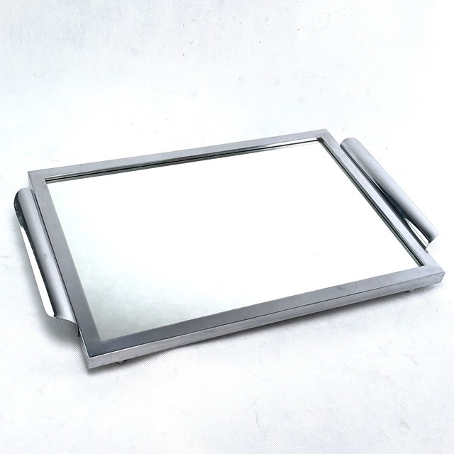 Art Deco Tray Bauhaus Chrome Spiegeltablett Mirror Tray Approx. 23 5/8in Art Deco Tray Bauhaus Chrome Spiegeltablett Mirror Tray Approx. 23 5/8in
