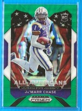 2021 Prizm Draft Picks #185 JA'MARR CHASE GREEN Refractor ALL-AMERICANS Rookie