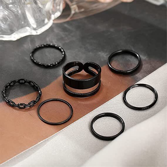 7pcs Ring Set Zinc Alloy Midi Knuckle Rings Fashion Jewelry