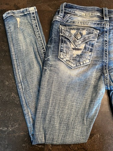 Pantalones de mezclilla para mujer Miss Me E3760, talla 27, embellecidos con aguijón curvilíneo - Imagen 8 de 20