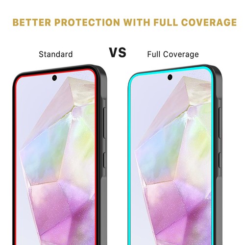 For Samsung Galaxy A35 5G Tempered Glass Screen Protector, Full Coverage - Photo 4 sur 6