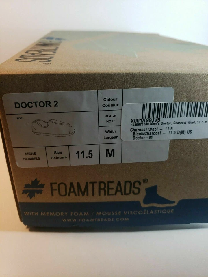 Zapatillas ajustables Foamtreads para hombre Doctor 2 negras informales zapatos cómodos talla 11,5 Foto 2 de 2