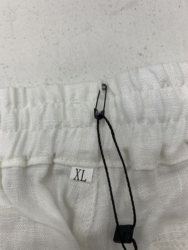 Womens White Elastic Waist Pants Size XL - Picture 5 of 7