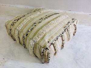 Vintage Moroccan Wedding Blanket Pouf Floor Cushion Pillow Handira Image Is Loading Vintage Moroccan Wedding Blanket Pouf Floor Cushion Pillow