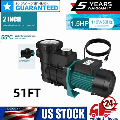 #ad 1.5HP Swimming Pool Pump Motor Hayward w Strainer Filter In Above Ground 6500GPH