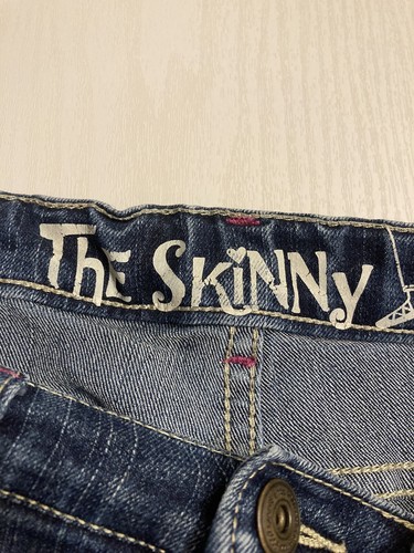 Crazy 8 The Skinny Girls Jeans Hearts Adjustable Waist Blue Size 6 Heart Pockets - Picture 4 of 9