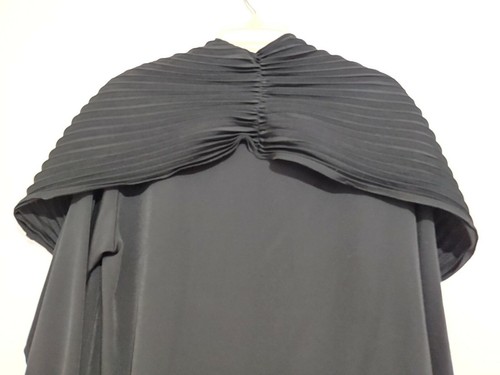 Vintage Yves St. Clair Womens Black Long Sleeve Blouse Attached Pleated Scarf 16 - Picture 8 of 12