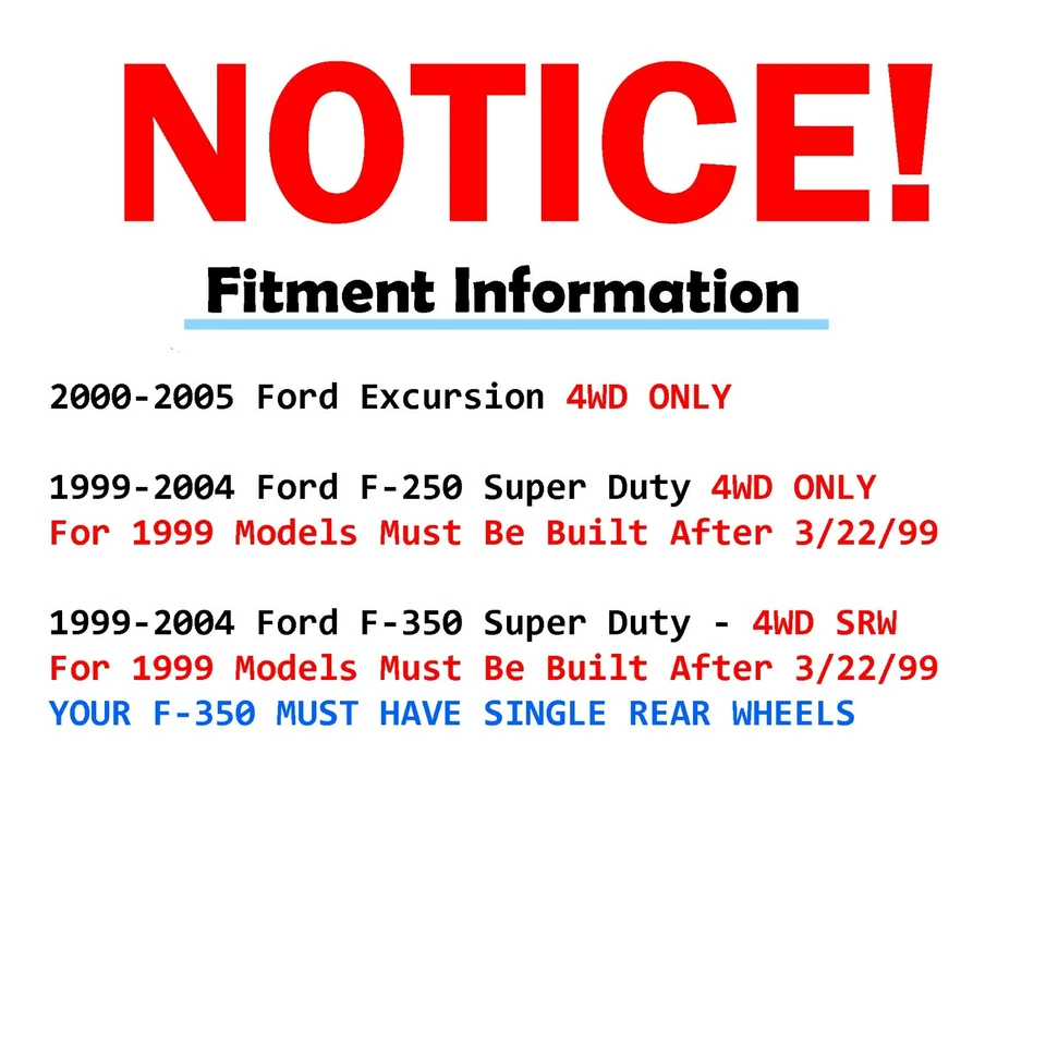 Rotor de disco delantero y trasero 4x4 para 2000-2004 Excursion F-250 F-350 SRW frenos rotor Foto 2 de 4