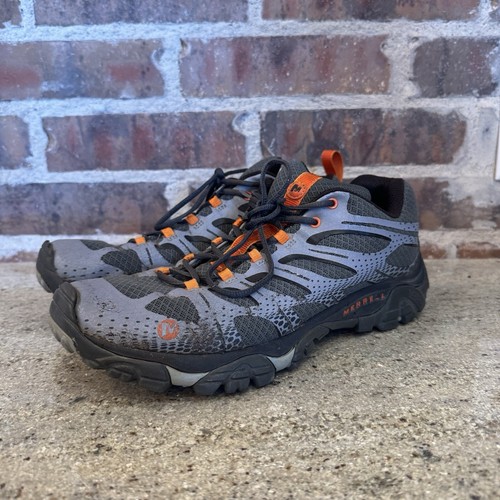Merrell Moab 3 Edge Shoes Mens 11.5 Gray Orange Low Top Vibram Hiking J35427 - Picture 1 of 23