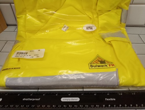 Chaqueta de lluvia resistente al fuego Bulwark JXN6YE para hombre FR de alta visibilidad 5XL envío GRATIS - Imagen 4 de 6