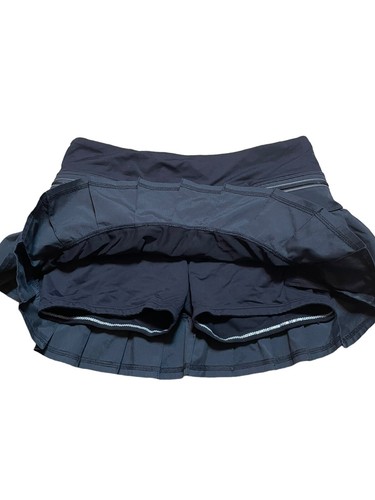 Lululemon Run Your Heart Out schwarzer Rock Skort Reißverschluss Taschen Tennis Damen Größe 6 - Bild 7 von 9