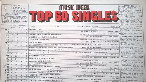 TOP 50 SINGLES CHART Music Week Official Chart FEBRUARY15th 1975 Free UK Postage - Picture 2 of 4