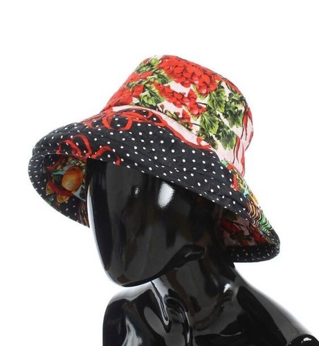 NWT $800 Dolce & Gabbana Carretto Print Wide Brim Bucket Hat, 57 cm (7 in) - Picture 19 of 19