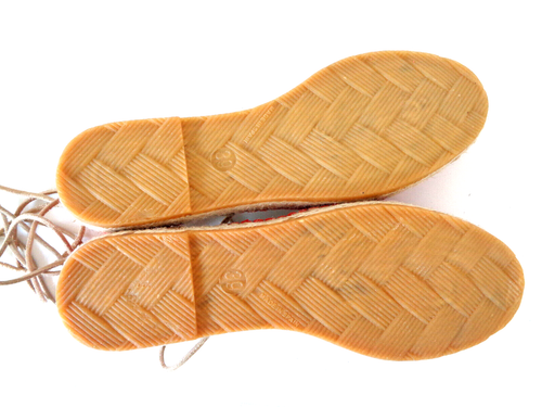 FREE PEOPLE EUR 39 US 8M Marina Coral & Ivory Suede Leather Boho Shoe Spain NEW - Picture 7 of 7
