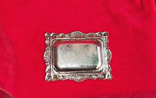 Vintage Silver Plated Small Salt & Pepper Set with Tray - Picture 8 of 10