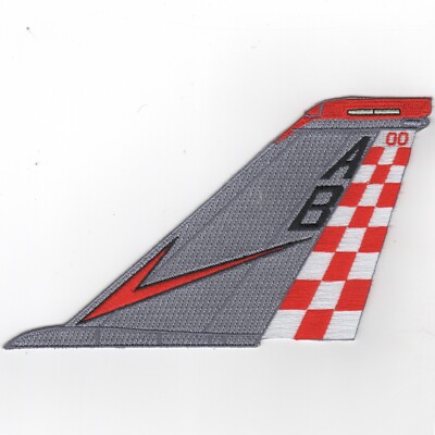 US NAVY VF-211 'Checkmates' F-14 Tomcat Tailfin (Gray/Red Chevron/'AB'/NO Text)