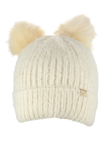 New! D&Y Women's Extra Soft Comfy Double Pom Ear Hat Beanie - Picture 18 of 20