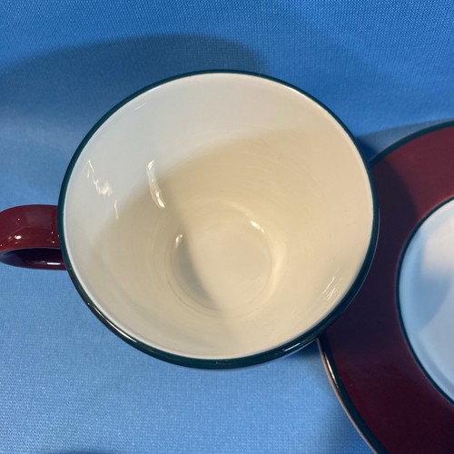 Tazas de té de café Pagnossin Treviso 8 OZ (4) y platillos (4) Borgoña verde - Imagen 9 de 15