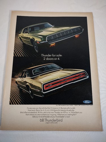 Vintage 1968 Ford Thunderbird Print Ad ~ One of the Hot Wheels Original 16 Cars - Picture 1 of 2