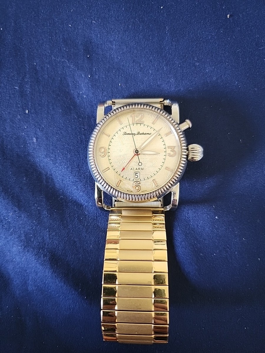 Tommy Bahama Swiss Grade Stainless Steel Sterling Silver Watch TB1081