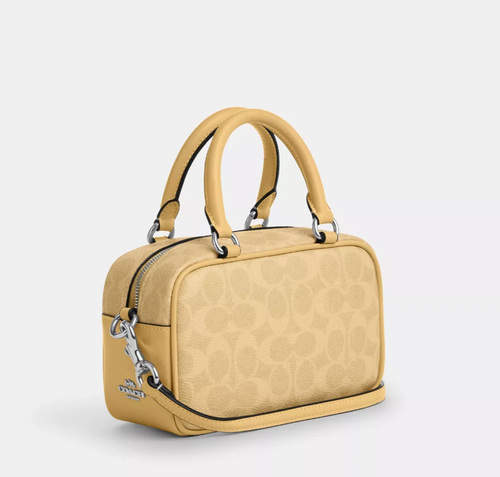 COACH x PEANUTS 2025 Satchel Crossbody Bag Signature Canvas Charlie Brown CBJ63 - Picture 2 of 6