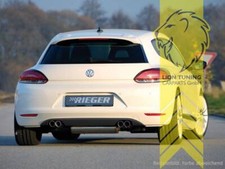 Rieger Heckansatz Heckspoiler Diffusor für VW Scirocco 3 carbon optik 4 Rohr