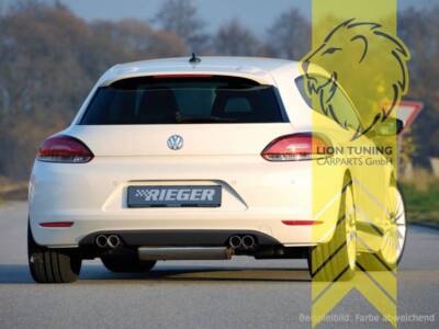 Rieger Heckansatz Heckspoiler Diffusor für VW Scirocco 3 carbon optik 4 Rohr