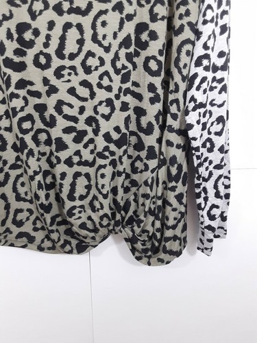 NWOT Vintage Havana Womens Olive Green  Leopard knit blouse top sweater medium - Picture 4 of 6