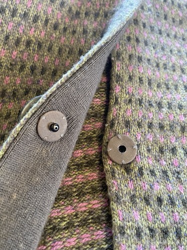 Sigrid Olsen cardigan Plus Sweater 2X Green Crochet Flowers Artsy Boho silk wool - Picture 15 of 17