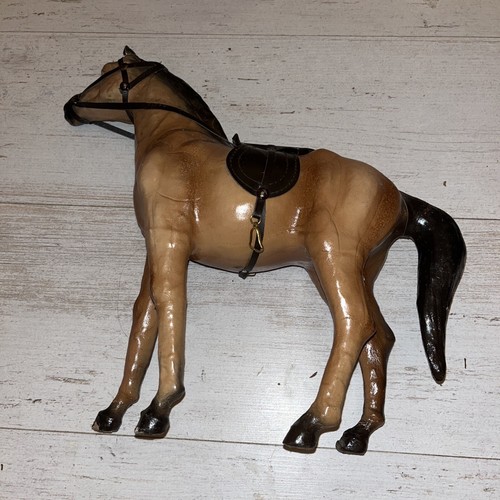 Western Leather & Paper Mache Horse 12" Glass Eyes Vintage Antique Brown Black - Picture 6 of 9