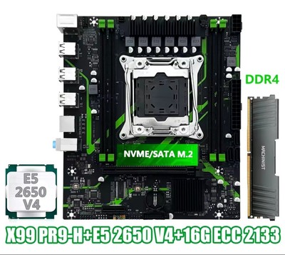 X99 PR9-H Motherboard+ Intel LGA2011-3 Xeon E5 2650 V4 CPU + DDR4 1*16GB 2133MHz